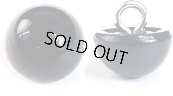 画像1: 【パールボタン足つき】パール ボタン ブラック ツヤあり 半円 20個入り【10mm】ボタンマート B-006 (1)