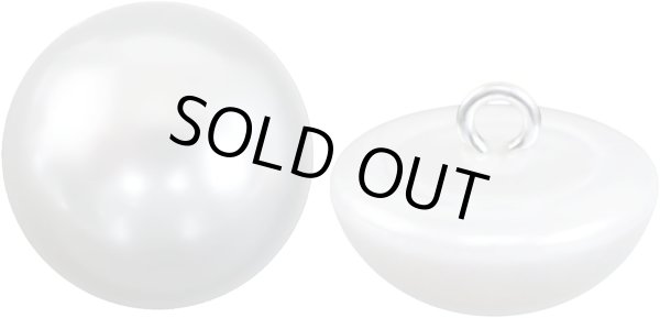 画像1: 【パールボタン足つき】パール ボタン ホワイト ツヤあり 半円 10個入り【18mm】ボタンマート B-019 (1)