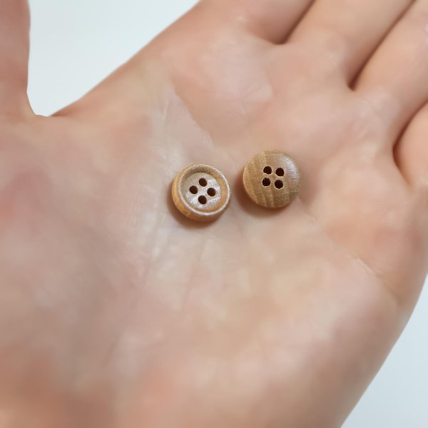 画像6: ウッドボタン 四つ穴ボタン ナチュラル シャツボタン ウッド ボタン ブラウン 木目 木製 20個入り【11.5mm】ボタンマート B-029 (6)