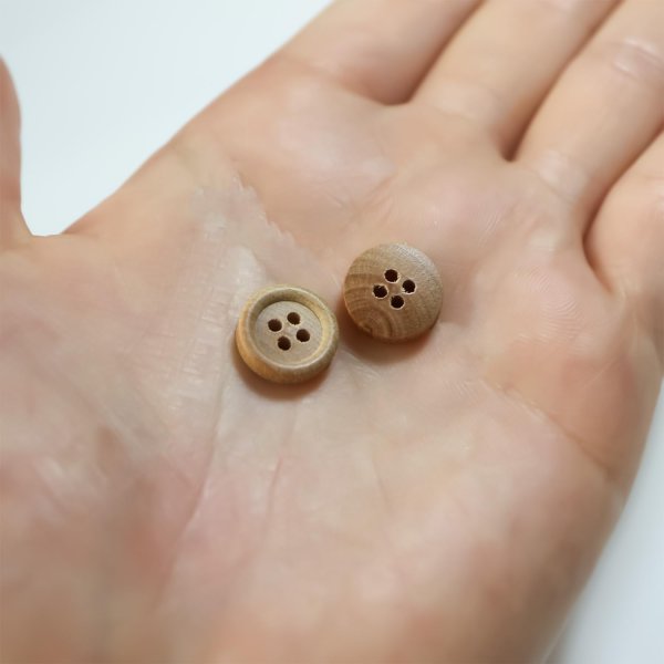 画像6: ウッドボタン 四つ穴ボタン ナチュラル シャツボタン ウッド ボタン ブラウン 木目 木製 20個入り【12.5mm】ボタンマート B-030 (6)