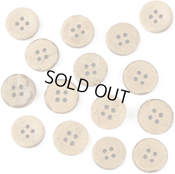 画像1: ココナッツボタン 四つ穴ボタン ナチュラル シャツボタン ウッド ボタン ブラウン 木目 木製 15個入り【15mm】ボタンマート B-038 (1)