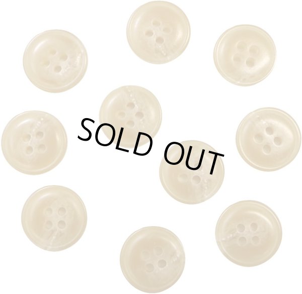 画像1: 水牛調ボタン【ベージュ】スーツ コート ジャケット ブレザー 四つ穴 フロント 袖口 10個入り【15mm】ボタンマート B-048 (1)