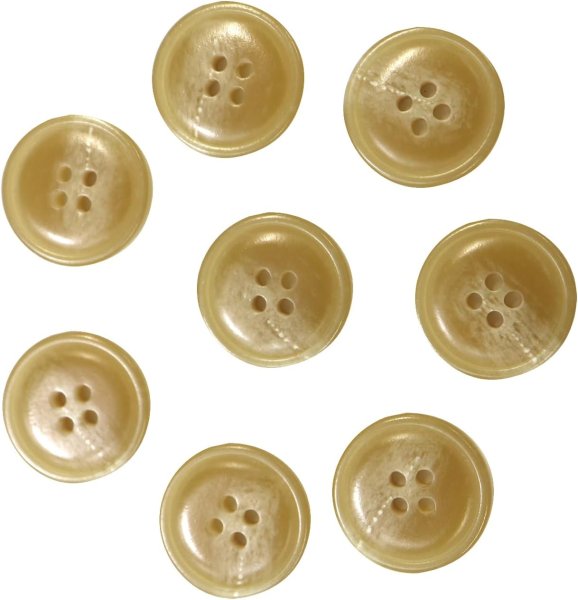 画像1: 水牛調ボタン【ベージュ】スーツ コート ジャケット ブレザー 四つ穴 フロント 袖口 8個入り【20mm】ボタンマート B-050 (1)