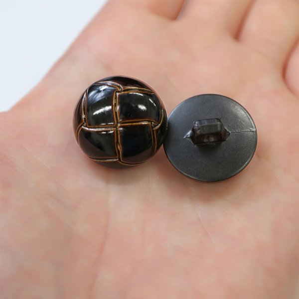 画像6: 革調ボタン レザー調 【ブラック】 スーツ コート ジャケット ブレザー フロント 袖口 8個入り 【21mm】 ボタンマート B-057 (6)