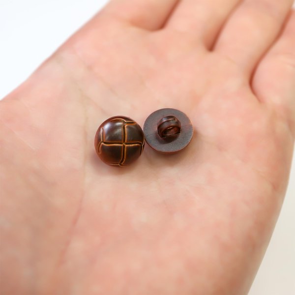 画像6: 革調ボタン レザー調 【ブラウン】 スーツ コート ジャケット ブレザー フロント 袖口 10個入り 【13mm】 ボタンマート B-058 (6)