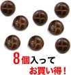 画像4: 革調ボタン レザー調 【ブラウン】 スーツ コート ジャケット ブレザー フロント 袖口 8個入り 【18mm】 ボタンマート B-060 (4)