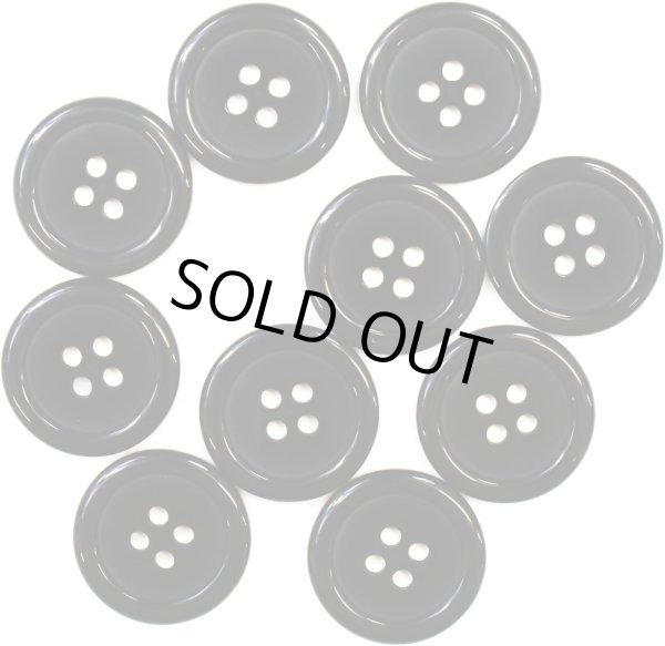 画像1: 黒ボタン【ブラック ツヤあり】四つ穴ボタン ベーシック カラーボタン シャツボタン シンプル ボタン 10個入り【20mm】ボタンマート B-067 (1)