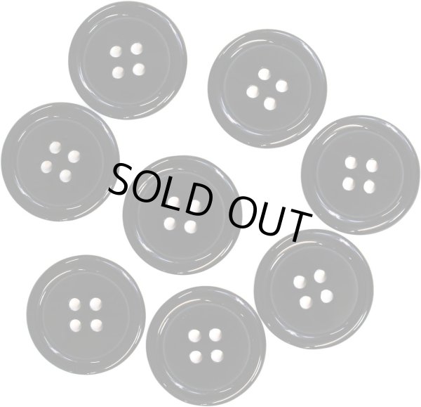 画像1: 黒ボタン【ブラック ツヤあり】四つ穴ボタン ベーシック カラーボタン シャツボタン シンプル ボタン 8個入り【23mm】ボタンマート B-068 (1)