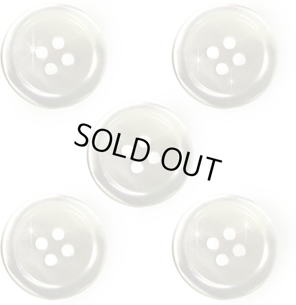 画像1: シェルボタン 貝製 片面 高瀬貝 シャツ 四つ穴 白 ホワイト 5個入り【20mm】きらきらぷんぷん丸 B-097 (1)
