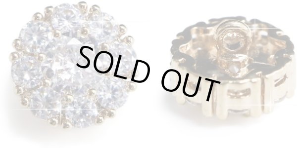 画像1: ラインストーンボタン 【ゴールド】 ボタン 飾りボタン 縫製ボタン 装飾 クリスタル 5個入り 【10mm】 ボタンマート B-098 (1)