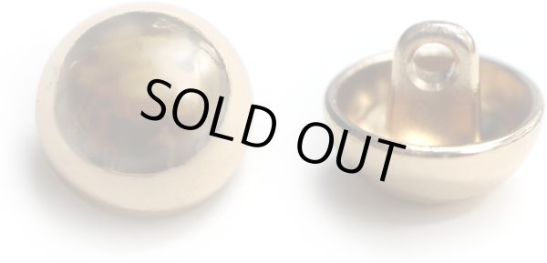 画像1: メタルボタン ゴールド 鏡面仕上げ ビジューボタン 飾りボタン 縫製ボタン 袖口ボタン 丸型 20個入り 【11.5mm】 ボタンマート B-100 (1)