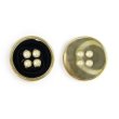 画像1: メタルボタン 四つ穴ボタン 【ゴールド&ブラック】 金 黒 ボタン 金属 メタル 飾りボタン 手芸 8個入り 【17.5mm】 きらきらぷんぷん丸 B-1017 (1)