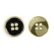 画像1: メタルボタン 四つ穴ボタン 【ゴールド&ブラック】 金 黒 ボタン 金属 メタル 飾りボタン 手芸 6個入り 【20mm】 きらきらぷんぷん丸 B-1018 (1)