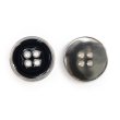 画像1: メタルボタン 四つ穴ボタン 【シルバー&ブラック】 銀 黒 ボタン 金属 メタル 飾りボタン 手芸 6個入り 【20mm】 きらきらぷんぷん丸 B-1032 (1)