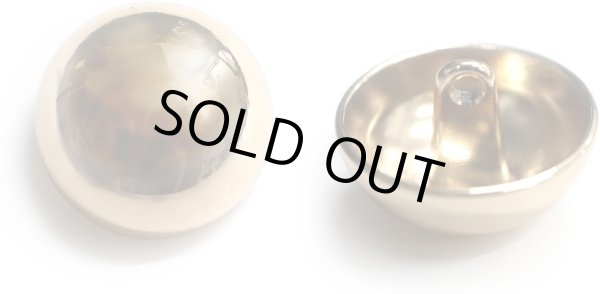 画像1: メタルボタン ゴールド 鏡面仕上げ ビジューボタン 飾りボタン 縫製ボタン 袖口ボタン 丸型 10個入り 【20mm】 ボタンマート B-104 (1)