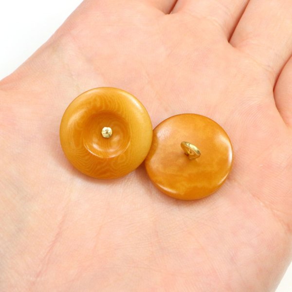 画像5: ナットボタン 足つきボタン 【ブラウン】 茶色 メタル ゴールド 足つき ウッド ボタン 飾りボタン 5個入り 【20mm】 きらきらぷんぷん丸 B-1057 (5)