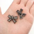 画像7: ラインストーンボタン リボン 足つき 【ブラック】 黒 ラインストーン ボタン モチーフボタン 飾りボタン かわいい 3個入り 【25mm】 きらきらぷんぷん丸 B-1078 (7)