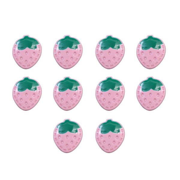 画像1: いちご モチーフボタン 足つき 【ピンク】 ボタン イチゴ 苺 ストロベリー 飾りボタン かわいい 10個入り 【18mm】 きらきらぷんぷん丸 B-1082 (1)