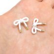 画像5: リボンボタン メタル 足つき 【ホワイト】 白 金 ボタン リボン モチーフボタン 飾りボタン かわいい 手芸 3個入り 【18x15mm】 きらきらぷんぷん丸 B-1087 (5)