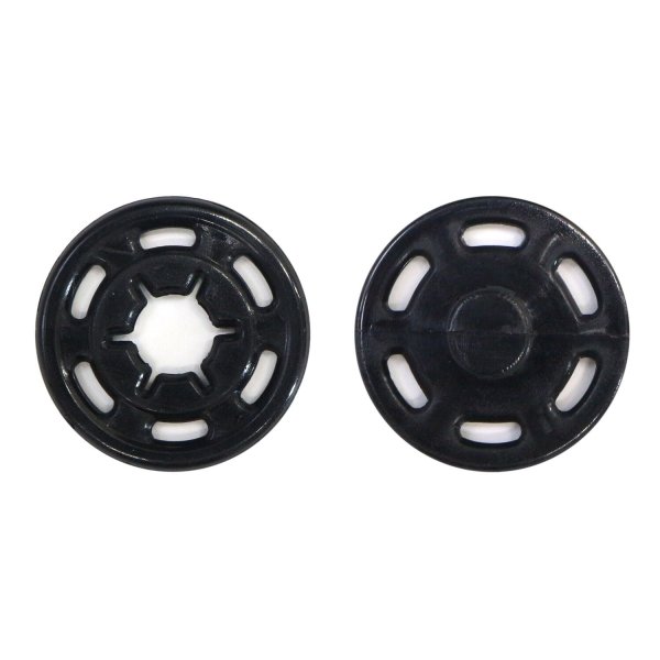 画像1: スナップボタン 【ブラック】 黒 ボタン 樹脂製 縫い付けタイプ 打ち具不要 10組入り 【21mm】 きらきらぷんぷん丸 B-1101 (1)