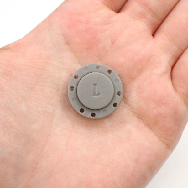 画像6: 磁気ボタン 強力 【グレー】 灰色 縫い付けタイプ 打ち具不要 マグネットボタン カラー 3組入り 【22mm】 きらきらぷんぷん丸 B-1133 (6)