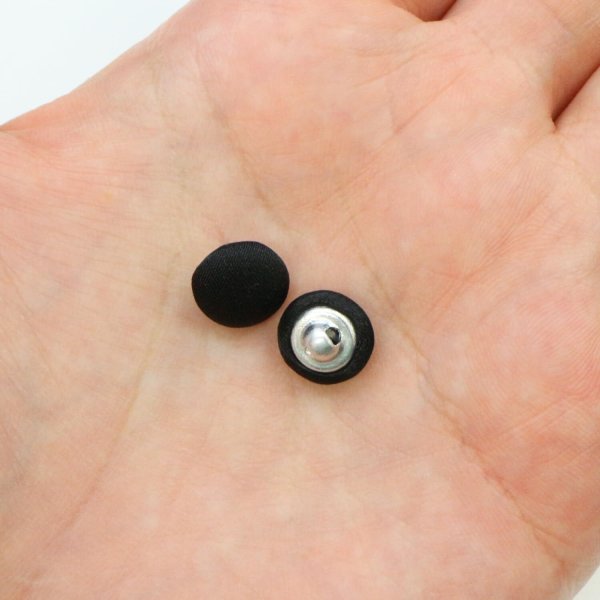 画像6: サテンボタン 【ブラック】 黒 くるみボタン ボタン 飾りボタン つつみボタン 5個入り 【10mm】 きらきらぷんぷん丸 B-1137 (6)