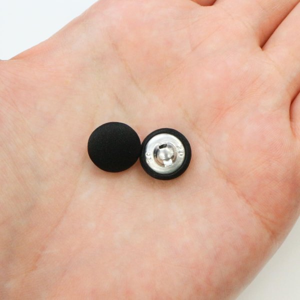 画像6: サテンボタン 【ブラック】 黒 くるみボタン ボタン 飾りボタン つつみボタン 5個入り 【12.5mm】 きらきらぷんぷん丸 B-1138 (6)