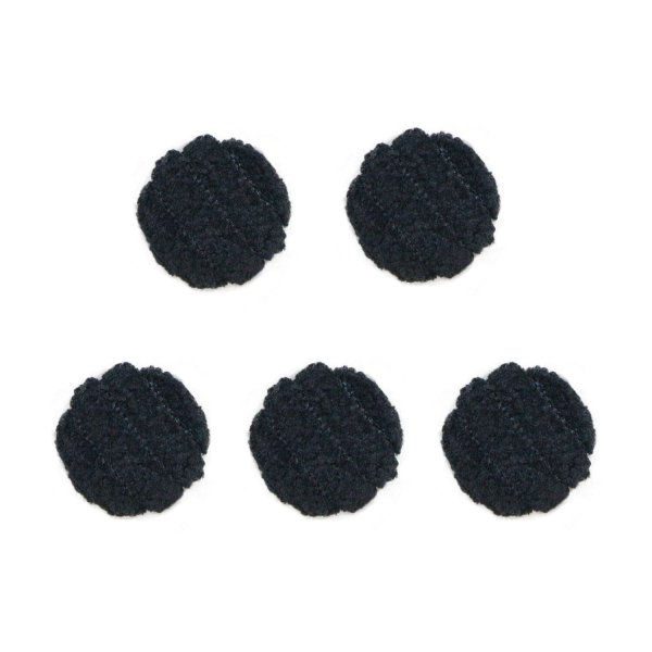 画像1: コーデュロイボタン 12.5mm 【ブラック】 5個入り 黒 縞模様 3mm幅 太幅 くるみボタン ボタン 飾りボタン つつみボタン きらきらぷんぷん丸 B-1147 (1)