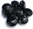 画像1: カラークリアボタン【ブラック】丸型 裏穴 トンネル 8個入り【15mm】光沢 立体 3D 手芸 きらきらぷんぷん丸 B-1151 (1)