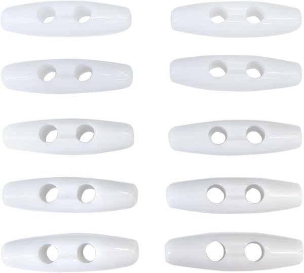 画像1: トグルボタン 39mm 10個入り 【ホワイト】 白 アクリル樹脂製 留め具 ダッフルコート バッグ用 手芸 きらきらぷんぷん丸 B-1165 (1)