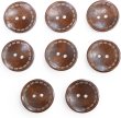 画像1: ウッドボタン 二つ穴 点線模様【ブラウン】茶色 皿型 8個入り【25mm】木製 手芸 おしゃれ 可愛い きらきらぷんぷん丸 B-1178 (1)