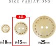 画像2: ウッドボタン 二つ穴 点線模様【ベージュ】ナチュラル 皿型 10個入り【15mm】木製 手芸 おしゃれ 可愛い きらきらぷんぷん丸 B-1181 (2)
