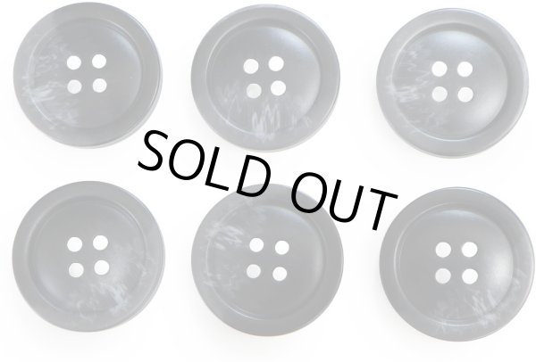 画像1: 四つ穴ボタン マーブル模様 グラデーション【ブラック】黒 6個入り【25mm】樹脂製 手芸 おしゃれ 可愛い きらきらぷんぷん丸 B-1192 (1)