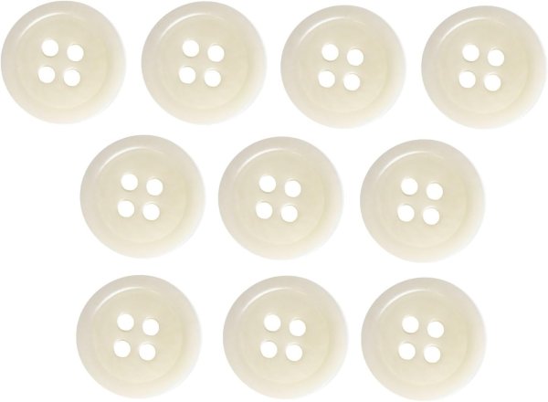 画像1: ナットボタン 四つ穴【アイボリー】10個入り 白 マット カラー シャツ ブラウス 【12mm】手芸 おしゃれ 可愛い きらきらぷんぷん丸 B-1214 (1)