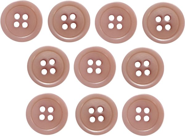 画像1: ナットボタン 四つ穴【ピンクベージュ】10個入り マット カラー シャツ ブラウス 【12mm】手芸 おしゃれ 可愛い きらきらぷんぷん丸 B-1215 (1)