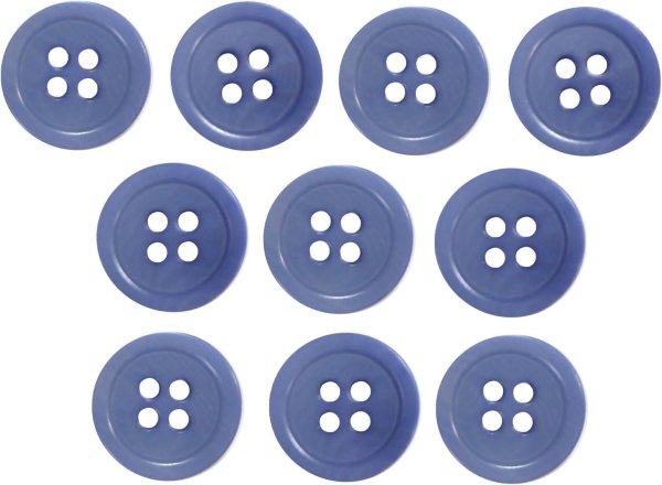 画像1: ナットボタン 四つ穴【ブルー】青 10個入り マット カラー シャツ ブラウス 【12mm】手芸 おしゃれ 可愛い きらきらぷんぷん丸 B-1216 (1)