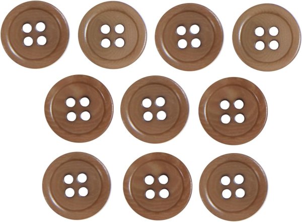 画像1: ナットボタン 四つ穴【ブラウン】茶色 10個入り マット カラー シャツ ブラウス 【12mm】手芸 おしゃれ 可愛い きらきらぷんぷん丸 B-1217 (1)