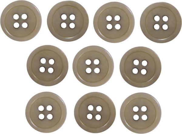 画像1: ナットボタン 四つ穴【グレージュ】ベージュ 10個入り マット カラー シャツ ブラウス 【12mm】手芸 おしゃれ 可愛い きらきらぷんぷん丸 B-1219 (1)