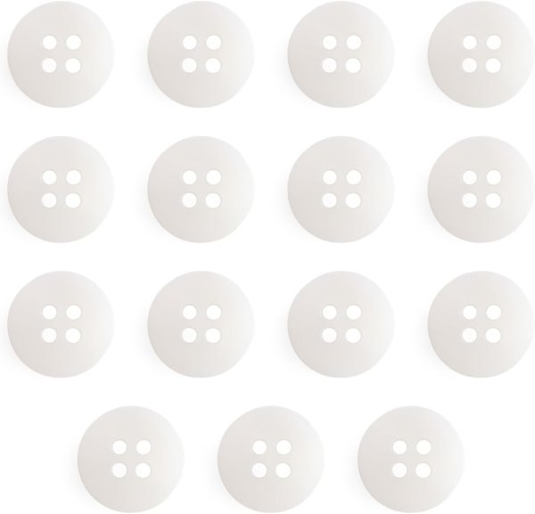 画像1: 四つ穴ボタン 11mm 【ライトピンクベージュ】15個入り クリア 半透明 シンプル 樹脂 シャツ ブラウス おしゃれ 可愛い きらきらぷんぷん丸 B-1220 (1)