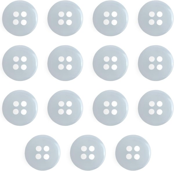 画像1: 四つ穴ボタン 11mm 【グレー】15個入り クリア 半透明 シンプル 樹脂 シャツ ブラウス おしゃれ 可愛い きらきらぷんぷん丸 B-1222 (1)