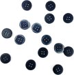 画像1: 四つ穴ボタン 四角形 縁あり【ネイビー】15個入り ミニボタン 服飾資材 シャツ 手芸用 約11.4mm 樹脂ボタン きらきらぷんぷん丸 B-1226 (1)