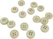 画像1: お椀型ボタン 四つ穴 マット ツヤなし【ベージュ】15個入り ミニ 服飾資材 シャツ 手芸用 約11mm 樹脂 きらきらぷんぷん丸 B-1229 (1)