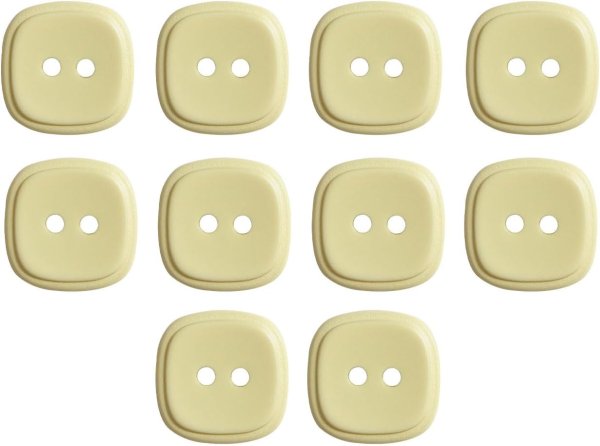 画像1: 二つ穴ボタン 四角 スクエア【イエロー】黄色 10個入り マット【16mm】ツヤなし シンプル 樹脂製 手芸 おしゃれ 可愛い きらきらぷんぷん丸 B-1231 (1)