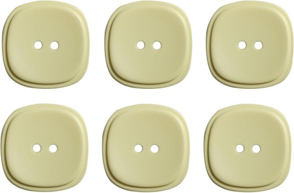 画像1: 二つ穴ボタン 四角 スクエア【イエロー】黄色 6個入り マット【28mm】ツヤなし シンプル 樹脂製 手芸 おしゃれ 可愛い きらきらぷんぷん丸 B-1237 (1)