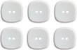画像1: 二つ穴ボタン 四角 スクエア【ホワイト】白 6個入り マット【28mm】ツヤなし シンプル 樹脂製 手芸 おしゃれ 可愛い きらきらぷんぷん丸 B-1239 (1)