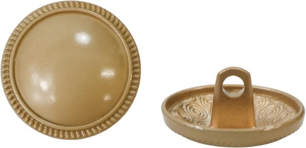 画像1: メタルボタン フチあり【マットゴールド】金 丸型 足つき シャンクボタン 金属 メタル 飾り 手芸 6個入【18mm】きらきらぷんぷん丸 B-1252 (1)