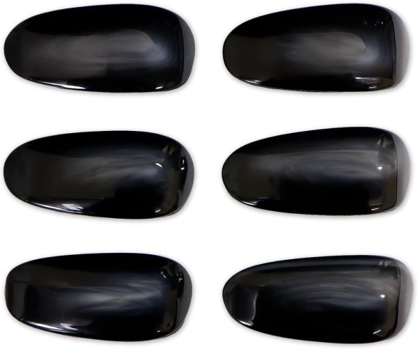 画像1: 飾りボタン コート用 水牛調【ブラック】黒 6個入り【45mm】マーブル 樹脂製 留め具 手芸 おしゃれ きらきらぷんぷん丸 B-1259 (1)