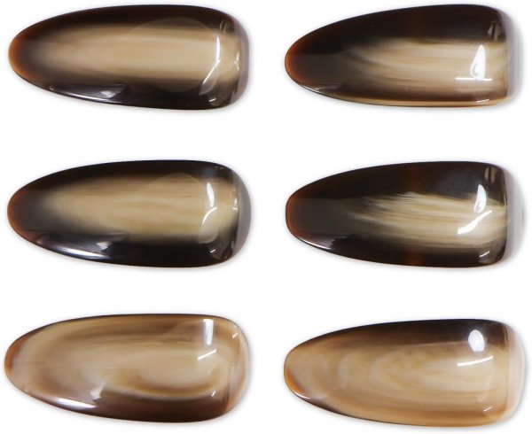 画像1: 飾りボタン コート用 水牛調【ブラウン】茶色 6個入り【45mm】マーブル 樹脂製 留め具 手芸 おしゃれ きらきらぷんぷん丸 B-1261 (1)