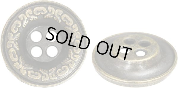 画像1: 装飾メタルボタン 四つ穴【ゴールド】金 丸ボタン 金属 手芸 アンティーク 飾り 8個入【13mm】きらきらぷんぷん丸 B-1266 (1)