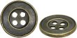 画像1: メタルボタン 四つ穴 シンプル【 アンティークゴールド】金 丸ボタン 金属 手芸 10個入【15mm】きらきらぷんぷん丸 B-1270 (1)